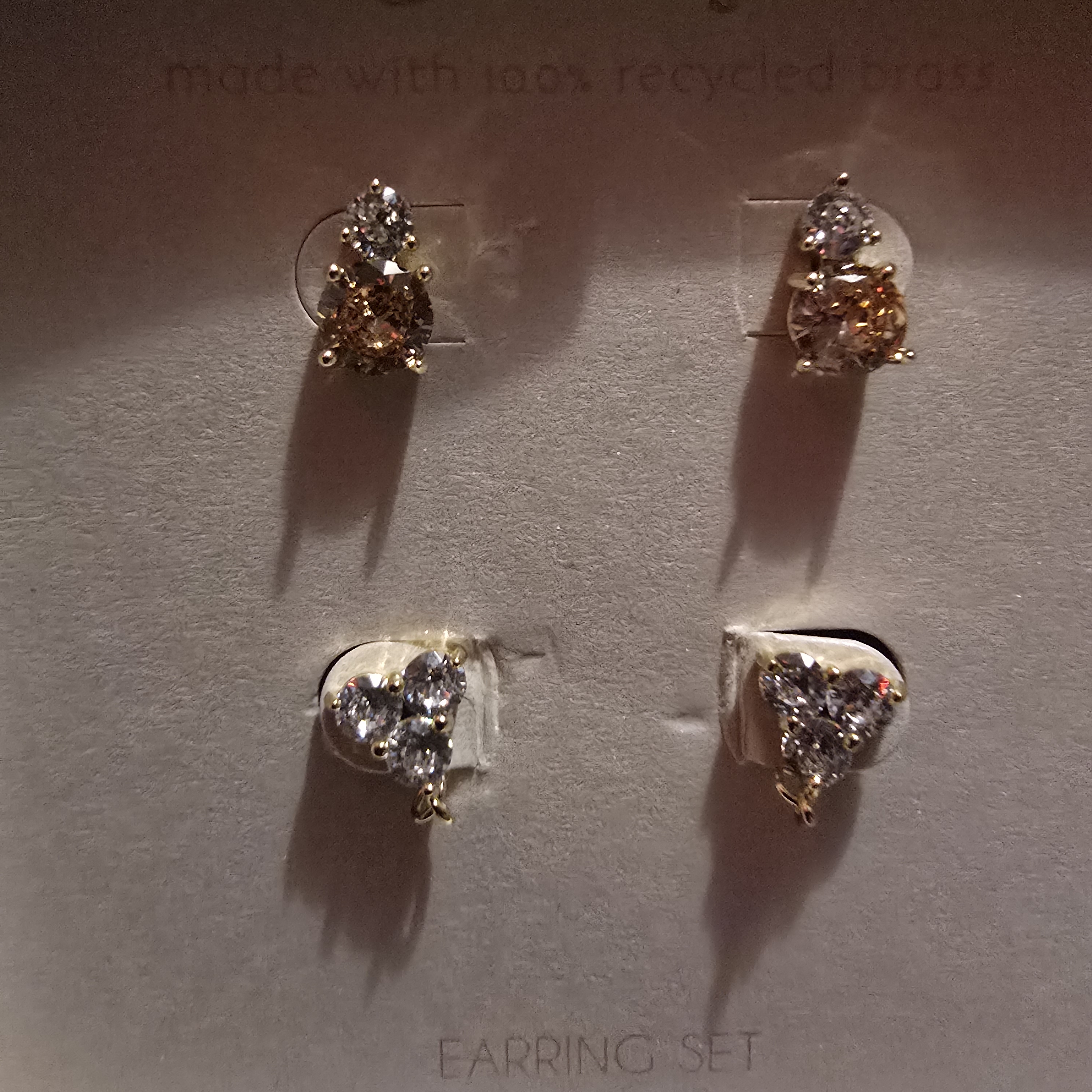 Elegant Gold And Silver Tone Earrings Set
